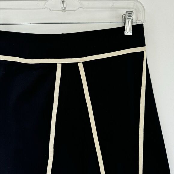Autograph New York A line Skirt black with Cream Piping Size 0 - Picture 7 of 8